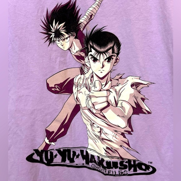 Retro Purple Yu Yu Hakusho Graphic Anime Men’s L T-Shirt MINTY - Picture 2 of 4